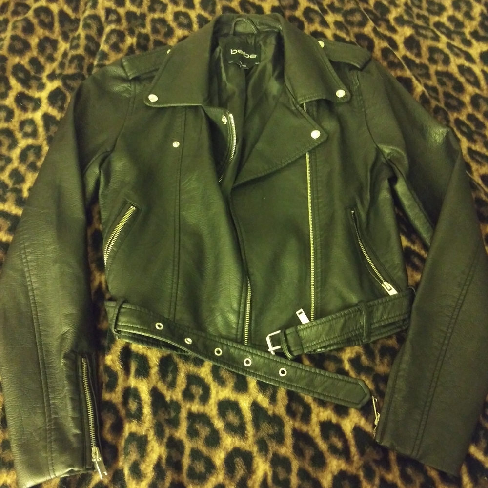 *Free shipping* Bebe Leather Moto Jacket